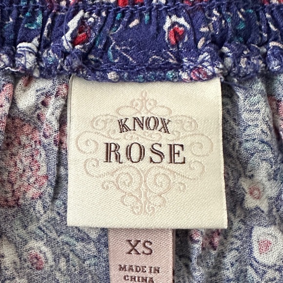 Knox Rose Boho Floral Tiered Maxi Skirt 
Size: XS | 100% Rayon | Elastic Waist - Picture 4 of 8